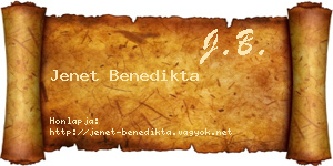 Jenet Benedikta névjegykártya